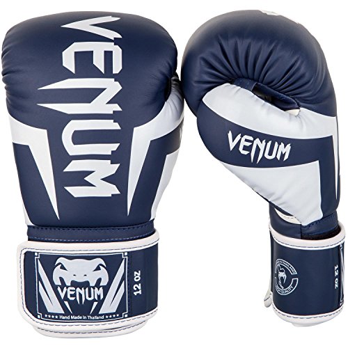 Venum Elite Boxhandschuhe, Weiß/Navy Blau, 10 Oz von Venum