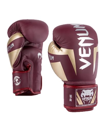 Venum Unisex-Adult Elite Boxhandschuhe, Burgund/Gold, 12 Oz von Venum
