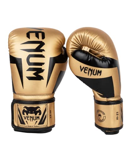 Venum Unisex-Adult Elite Boxhandschuhe, Gold/Schwarz, 10 Oz von Venum