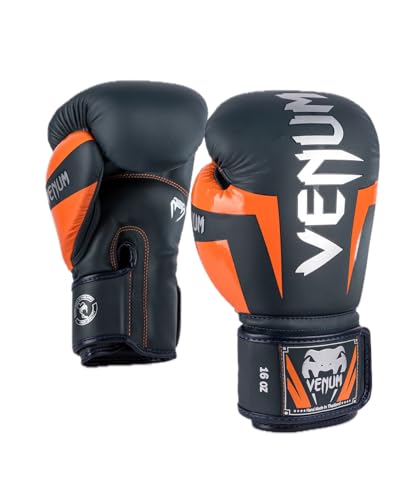 Venum Unisex-Adult Elite Boxhandschuhe, Navy/Silber/Orange, 14 Oz von Venum