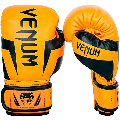 Venum Elite Boxhandschuhe Unisex Kinder, Neon/Orange, FR: M (Größe Hersteller: Medium) von Venum