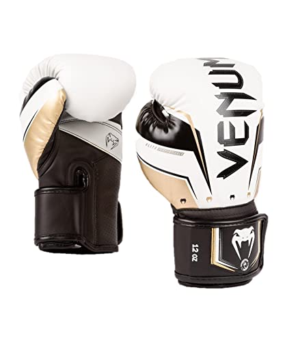 Venum Unisex-Adult Elite Boxhandschuhe, Weiß/Gold, 10 Oz von Venum