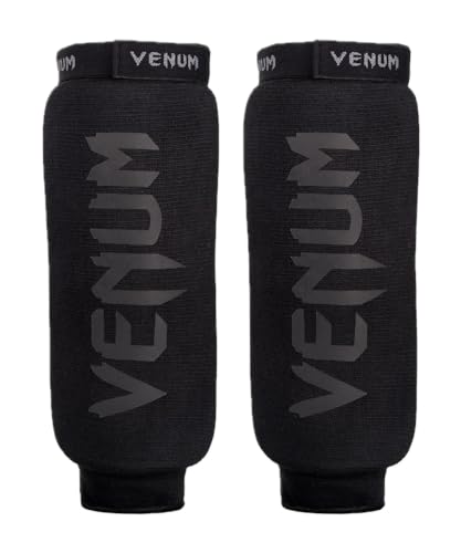 Venum Kontact Footless Schienbeinschoner – Schwarz/Schwarz, Einheitsgröße von Venum
