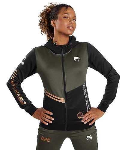 Venum UFC Adrenaline Damen Fight Week Zip Hoodie - Khaki/Bronze - S von Venum