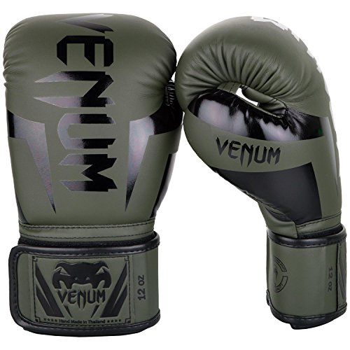 Venum Unisex Elite Boxing Gloves Boxhandschuhe, Khaki / Schwartz, 14oz EU von Venum
