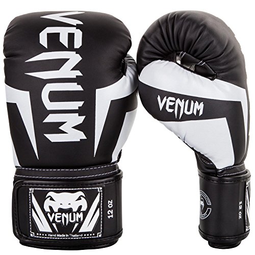 Venum Unisex Elite Boxing Gloves Boxhandschuhe, Schwarz/Weiß, 12 Oz EU von Venum