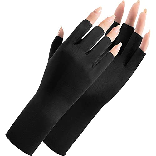 Vepoty Sonnenschutz-UV-Schutzhandschuhe, Sommer-Halbfinger-Handschuhe, rutschfeste Fahrhandschuhe, atmungsaktive Outdoor-Sport-Fäustlinge von Vepoty