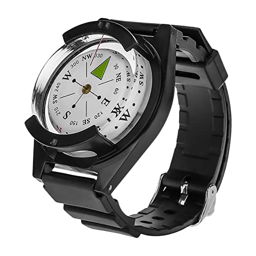 Verdant Touch Kompass Mini-Outdoor-Armbanduhr-Kompass, leichter ABS-Kompass mit Gummi-Uhrenarmband, Werkzeug-Zubehör von Verdant Touch