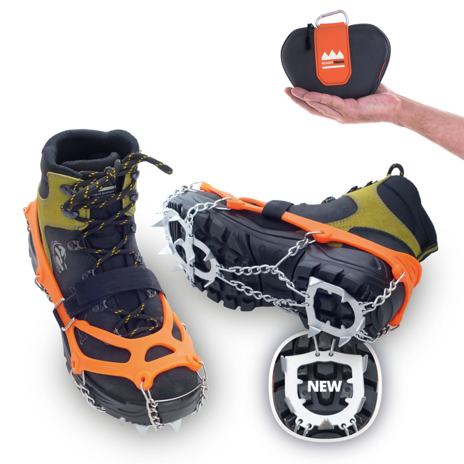 VERIGA Mount Track -Schuhkrallen Eiskrallen -Steigeisen Schuhketten Spikes 33-48-S (33-36) von Veriga
