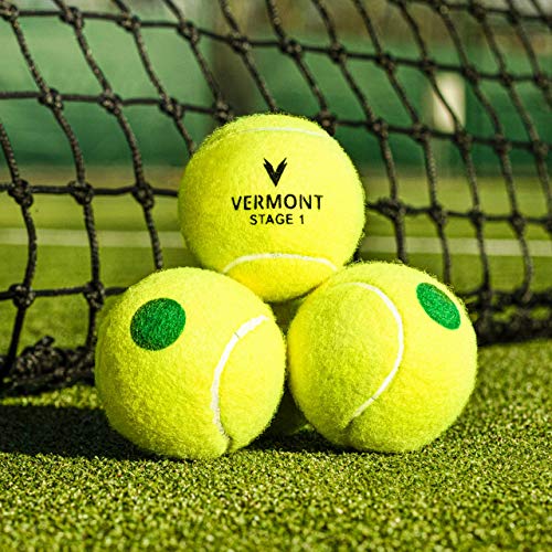 Vermont Tennisbälle | Training Tennis Balls - ITF-genehmigte Tennis Bälle - alle Spielplatzoberfläche | Tennisbälle Kinder | Tennis Zubehör | Tennisbälle Training (12 Bälle, Mini Grün)… von Vermont