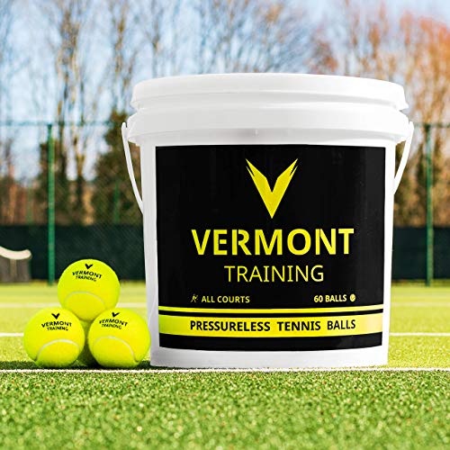 Vermont Trainingsbälle Tennis [60er-Eimer] - drucklose Tennisbälle - perfekt für Tennis Trainer (60 Bälle Nachfüllpackung) von Vermont