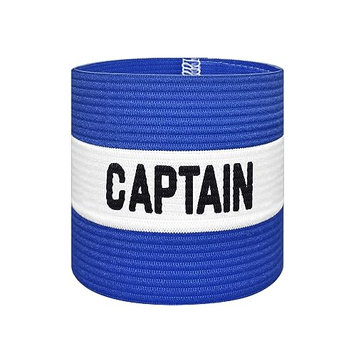 VerteLife Kapitänsband Spielführerbinde für Fußball und Rugby, Gummielastische Armbinde Kapitän Armbinde, Captains Armband für Kinder - Blau von VerteLife