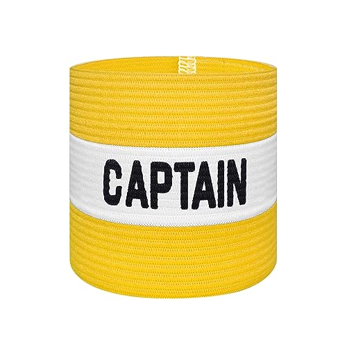 VerteLife Kapitänsband Spielführerbinde für Fußball und Rugby, Gummielastische Armbinde Kapitän Armbinde, Captains Armband für Kinder - Gelb von VerteLife