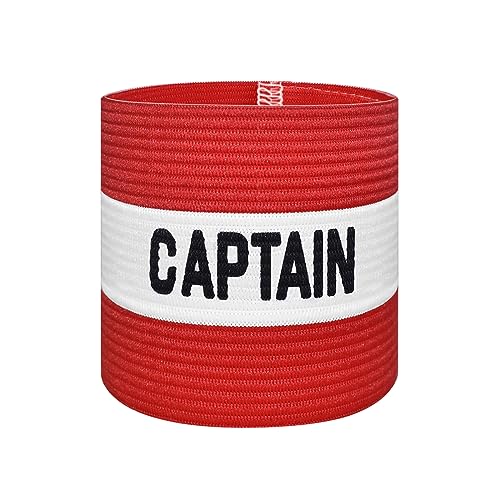 VerteLife Kapitänsband Spielführerbinde für Fußball und Rugby, Gummielastische Armbinde Kapitän Armbinde, Captains Armband für Kinder - Rot von VerteLife