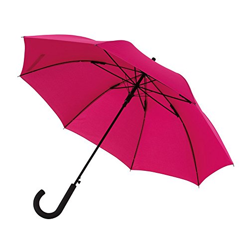 Automatischer Stockschirm Metallstock Regenschirm in Dunkelpink Ø103 cm Der Schirm verfügt über Schließband & Klettverschluss von Vertrieb durch Preiswert & Gut