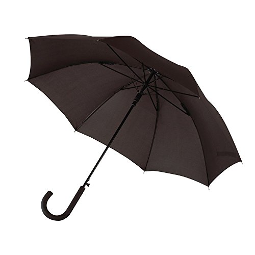 Automatischer Stockschirm Metallstock Regenschirm in schwarz Ø103 cm Der Schirm verfügt über Schließband & Klettverschluss von Vertrieb durch Preiswert & Gut
