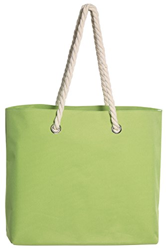Strandtasche Hellgrün, die Damentasche mit Kordelhenkel Umhängetasche 45 x 18 x 35 cm von Vertrieb durch Preiswert & Gut