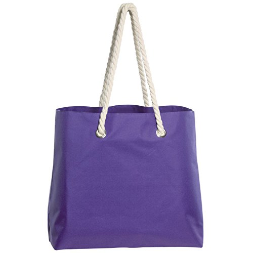 Strandtasche Lila mit Kordelhenkel 45 x 18 x 35 cm von Vertrieb durch Preiswert & Gut