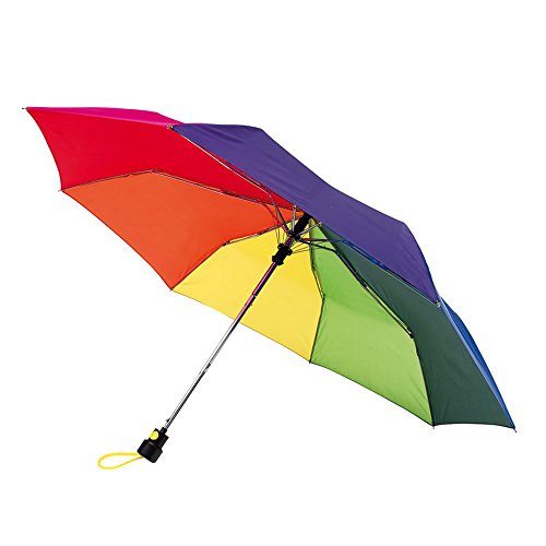 Taschenschirm automatik mit Regenbogenfarben Schirm Ø96 cm von Vertrieb durch Preiswert & Gut
