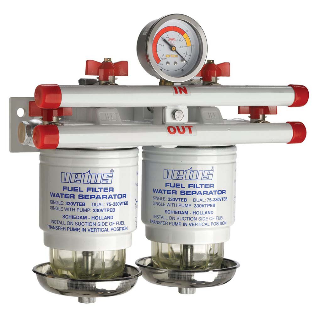 Vetus 190 L/h Double Water Separator Fuel Filter Weiß von Vetus