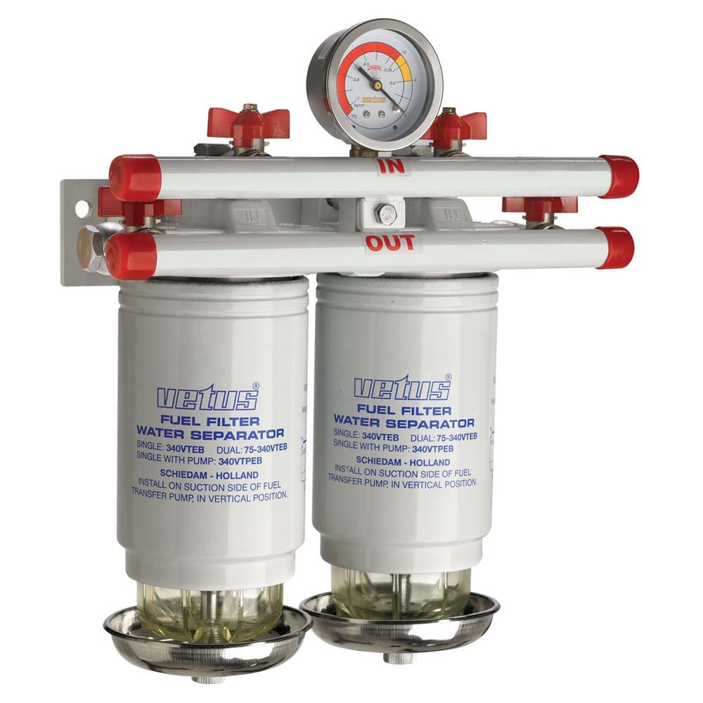 Vetus 620 L/h Double Water Separator Fuel Filter Weiß von Vetus