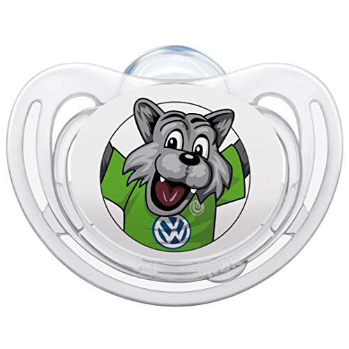 VfL Wolfsburg Babyschnuller NUK transparent 6-18 Monate von VfL Wolfsburg