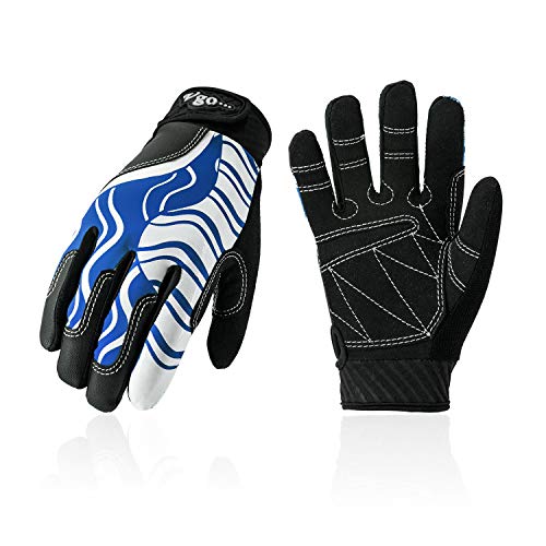 Vgo... 1 Paar Atmungsaktive Handschuhe zum Segeln, Bootfahren, Rudern und Kajakfahren (Größe: L,Blau,SL0057-KM) von Vgo...