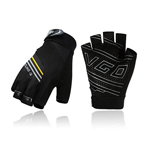 Vgo... 1Paar Microfiber Half Finger Radfahren Herren-Handschuhe, Wandern, Fitnessstudio, Radfahren Handschuhe, hohe Geschicklichkeit, atmungsaktiv, Anti-Rutsch (MF2510) von Vgo...