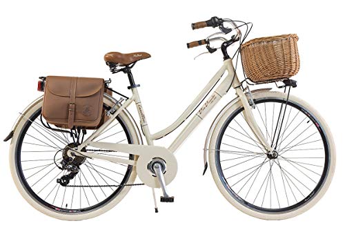 Via Veneto by Canellini Fahrrad Citybike CTB Damen Vintage Retro Via Veneto Aluminium (Creme, 50) von Via Veneto by Canellini