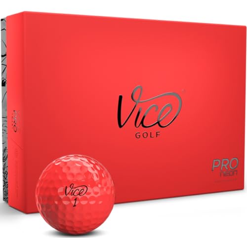 Vice Golf Pro Golfbälle, Rot (EIN Dutzend) von Vice Golf