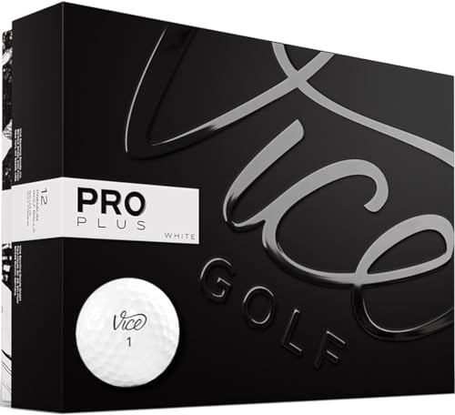 Vice Golf Pro Plus 2020 | 12 Golf Bälle | Eigenschaften: 4-Piece Cast Urethan, maximale Länge, reduzierter Driver Spin | Mehr Farben: Neon Lime/Red | Profil: Für fortgeschrittene Golfer von Vice