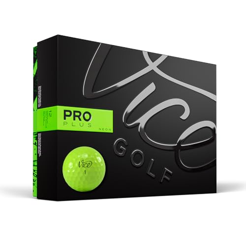 Vice Golf Pro Plus 2020 | 12 Golf Bälle | Eigenschaften: 4-Piece Cast Urethan, maximale Länge, reduzierter Driver Spin | Mehr Farben: Weiß, Neon Red | Profil: Für fortgeschrittene Golfer von Vice