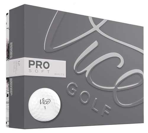 Vice Golf Pro Soft 2020 | 12 Golf Bälle | Eigenschaften: 3-Piece Cast Urethan, weiches Schlaggefühl, hohe Ballflugstabilität | Mehr Farben: Neon Lime/Red | Profil: Für anspruchsvolle Golfer von Vice