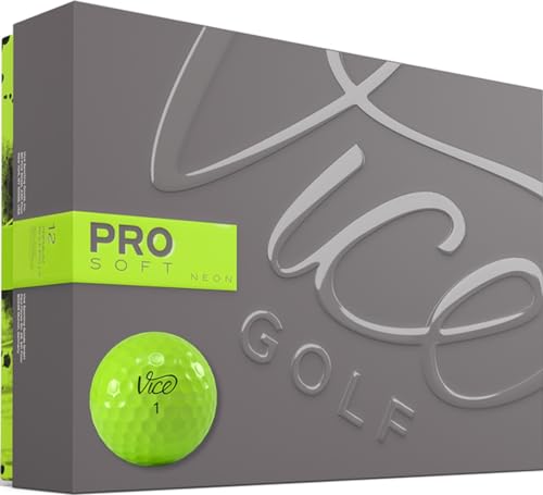 Vice Golf Pro Soft 2020 | 12 Golf Bälle | Eigenschaften: 3-Piece Cast Urethan, weiches Schlaggefühl, hohe Ballflugstabilität | Mehr Farben: Weiß/Neon Red | Profil: Für anspruchsvolle Golfer von Vice