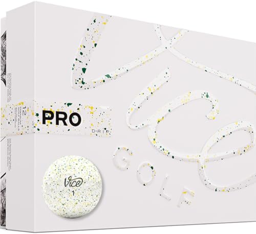 Vice Golf Pro DRIP Gelb und Grün | Eigenschaften: Tropfmuster, beeindruckende Farben, Premium-Qualität | Profil: Entwickelt für Fortgeschrittene Golfer von Vice