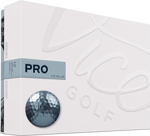 Vice Golf Pro Ice Blue | Eigenschaften: 3-teiliges gegossenes Urethan, maximale Kontrolle, hohe Kurze Spieldrehung | Profil: Entwickelt für fortgeschrittene Golfer von Vice