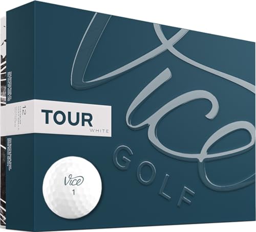 Vice Golf Tour White 2021 | 12 Golf Bälle | Eigenschaften: Exzellenter Spin im kurzen Spiel, gerade Flugbahn, weiches Schlaggefühl | Profil: Für Gelegenheitsgolfer von Vice