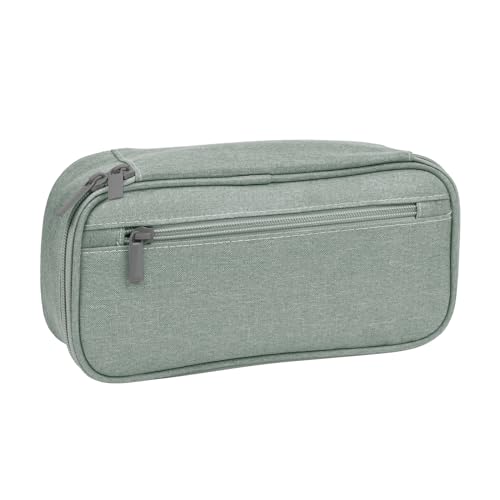 Vicloon Federmäppchen, Große Kapazität Mäppchen, Pencil Case 5 Fach Federmappe Tragbare Federtaschen Etui Stifte Duarable Stifttasche Bleistifttasche Teenager Bleistift Beutel für Schule, Büro(Grau) von Vicloon