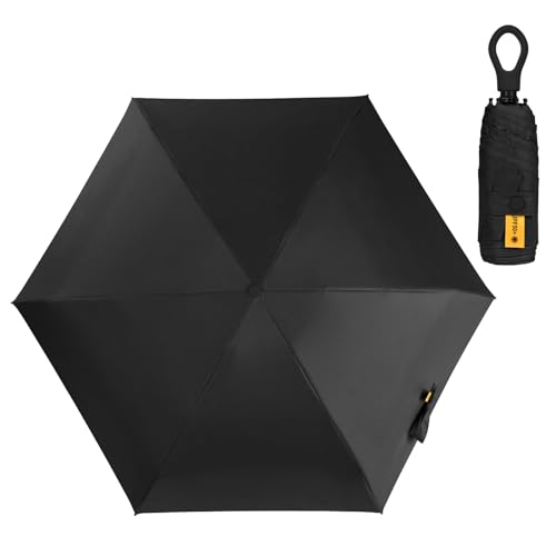 Vicloon Mini Faltender Regenschirm Freien UV Schutz, Taschenschirme Mit 5 Rippen, Sonnenschutz Regenschirm für Koffer Taschenschirm, Kreativer Ringgriff, Leicht Kompakt für Damen und Kinder Reise von Vicloon