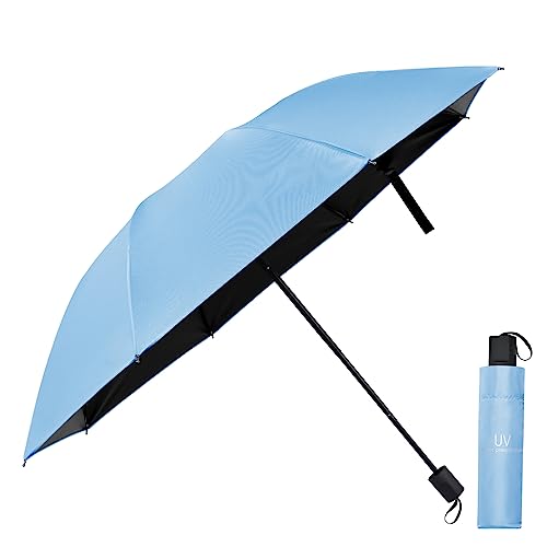 Vicloon Regenschirm, Regenschirm Sturmfest, 210T Teflon-Beschichtung, Sonnenschutz Regenschirm Im Freien UV Faltender Regenschirm, Leicht Kompakt (Himmelblau) von Vicloon
