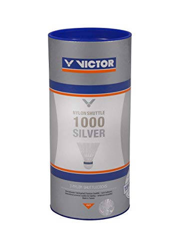 VICTOR Nylon Federball Shuttle 1000 6er Dose, Weiß / Blau von VICTOR