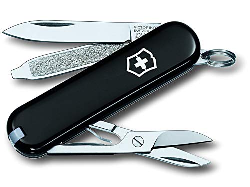 Victorinox Schweizer Mini Taschenmesser Classic SD, Swiss Army Knife, Schlüsselanhänger, 7 Funktionen, Klinge, klein, Nagelfeile, Schraubendreher von Victorinox