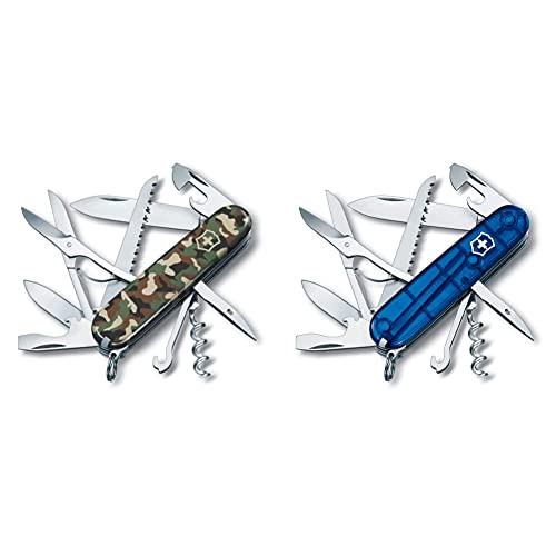 Victorinox, Taschenmesser, Huntsman, 91 mm, Camouflage &, Taschenmesser, Huntsman, 91 mm, blau transparent von Victorinox