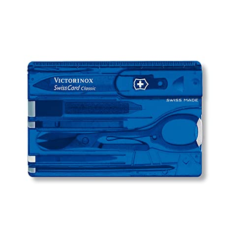 Victorinox Multitool Card Swiss Card Classic, Taschenmesser in Kreditkartenformat, Multitool-Werkzeug, 10 Funktionen, Spitzklinge, Schere von Victorinox