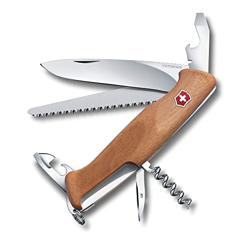 Victorinox Schweizer Taschenmesser gross, Ranger 55, Swiss Army Knife, Multitool, 10 Funktionen, Klinge, Dosenöffner, Schraubendreher, Feststellklinge von Victorinox