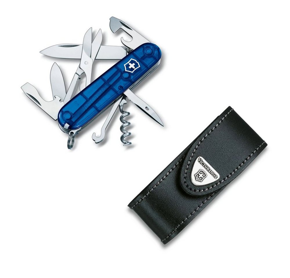 Victorinox Taschenmesser, Victorinox Climber transparent-blau inklusive Etui von Victorinox