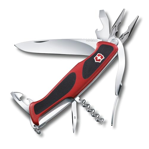 Victorinox Ranger 74 Grip, 130 mm, Schweizer Taschenmesser, Swiss Army Knife, rot/schwarz von Victorinox