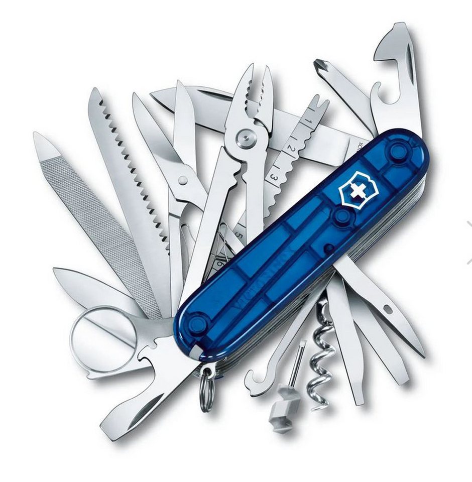 Victorinox Taschenmesser Taschenmesser Swiss Champ, blau transparent, 33 Funktionen von Victorinox