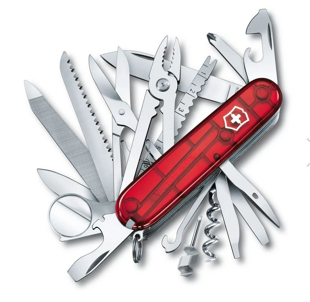 Victorinox Taschenmesser Taschenmesser Swiss Champ, rot transparent, 33 Funktionen von Victorinox