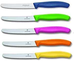 Victorinox Tomatenmesser Swissclassic Rund Well 5er Set Bunt Gemischt, 11 cm, 6.783B.5 von Victorinox